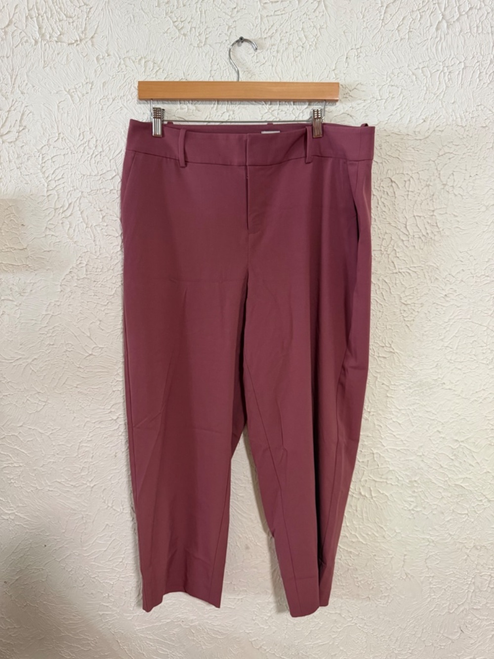 A New Day Burgundy Stretch Dress Pants Size 14 Career Office Ankle